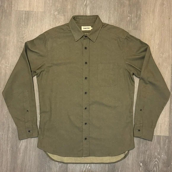 Taylor Stitch Sanded Canvas Mechanic Shirt in Moss Green Size 42/Large - Picture 5 of 8